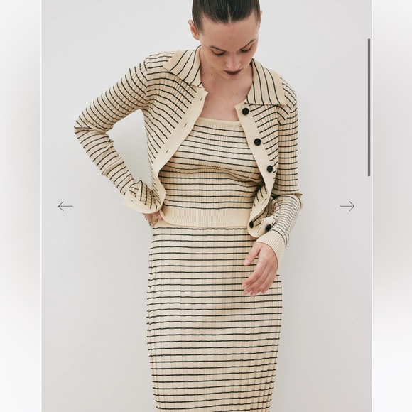 SOURCE UNKNOWN *SET* Three (3) Piece Set Parmesan Top, Cardigan & Skirt NWT - Picture 6 of 14